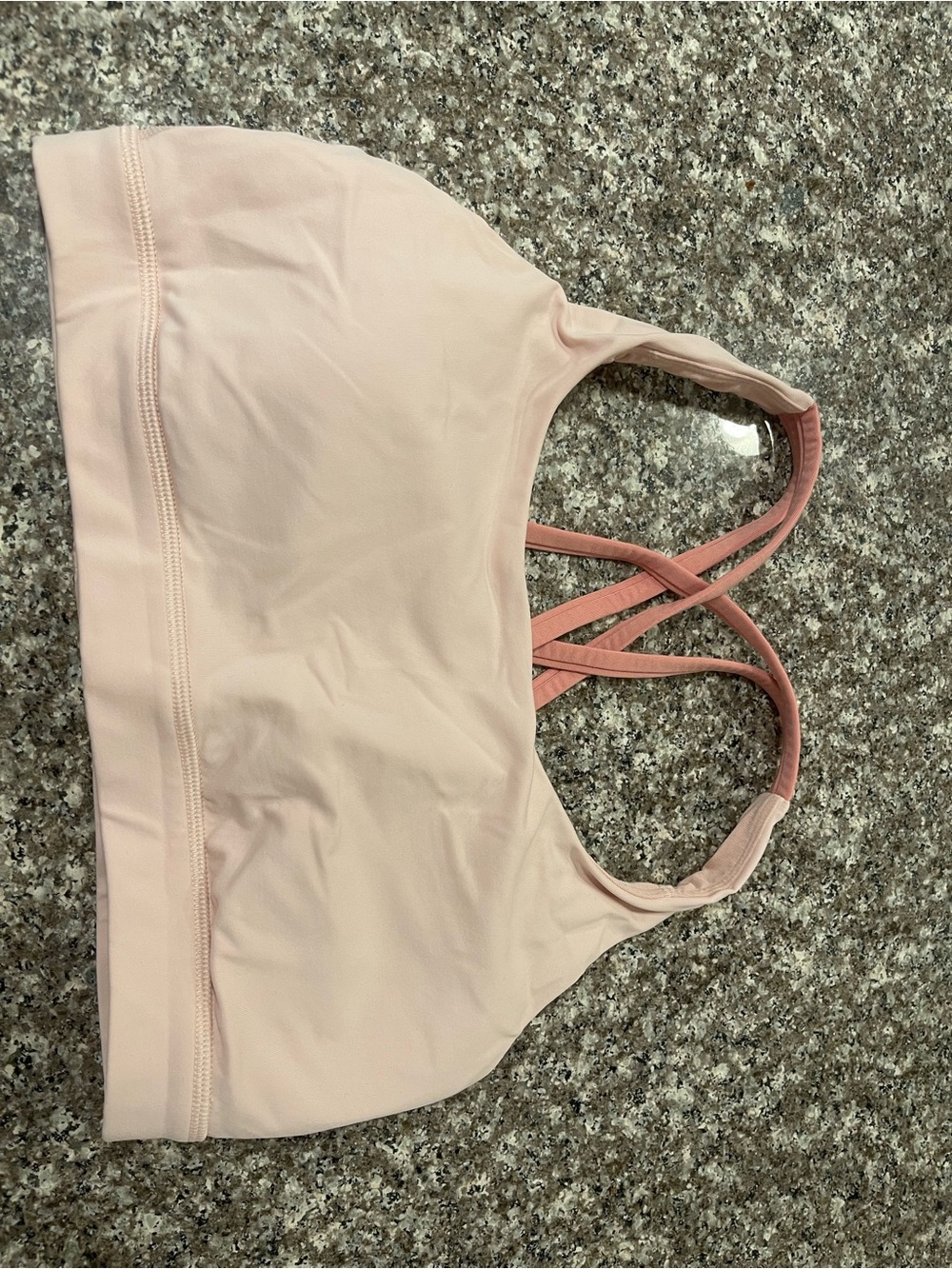 lululemon athletica light pink strappy sports bra